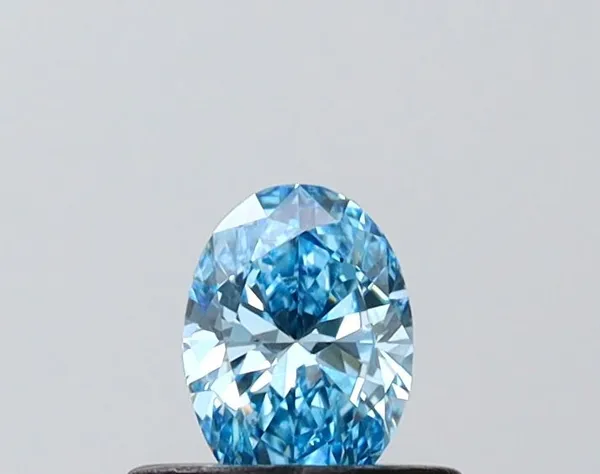 0.35ct OVAL Fancy Vivid Blue VS1 Coloured Lab diamond