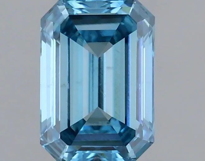 0.47ct EMERALD Fancy Vivid Blue VS2 Coloured Lab diamond