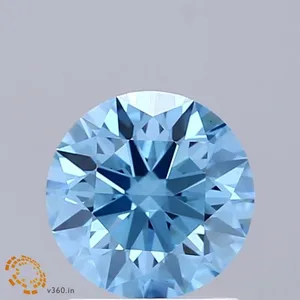 1.01ct ROUND Fancy Vivid Blue VS1 Coloured Lab diamond