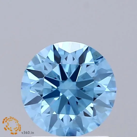 1.01ct ROUND Fancy Vivid Blue VS1 Coloured Lab diamond