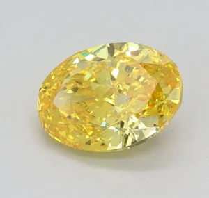 0.72ct OVAL Fancy Vivid Yellow VS1 Coloured Lab diamond