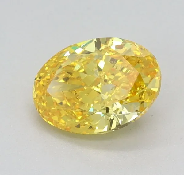 0.72ct OVAL Fancy Vivid Yellow VS1 Coloured Lab diamond