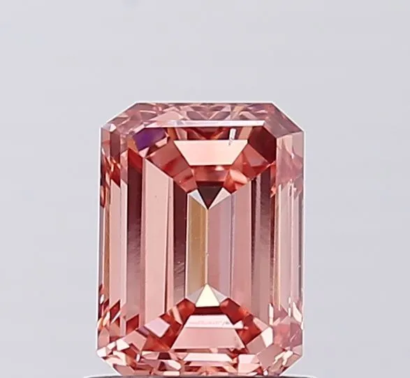 1.14ct EMERALD Fancy Vivid Brownish Pink VS2 Coloured Lab diamond
