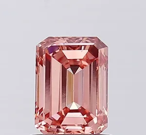 1.14ct EMERALD Fancy Vivid Brownish Pink VS2 Coloured Lab diamond