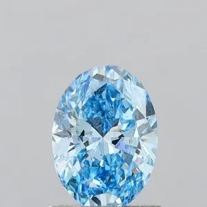 1ct OVAL Fancy Vivid Blue SI1 Coloured Lab diamond