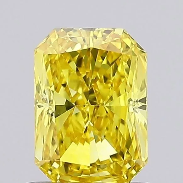0.81ct RADIANT Fancy Vivid Yellow VVS2 Coloured Lab diamond