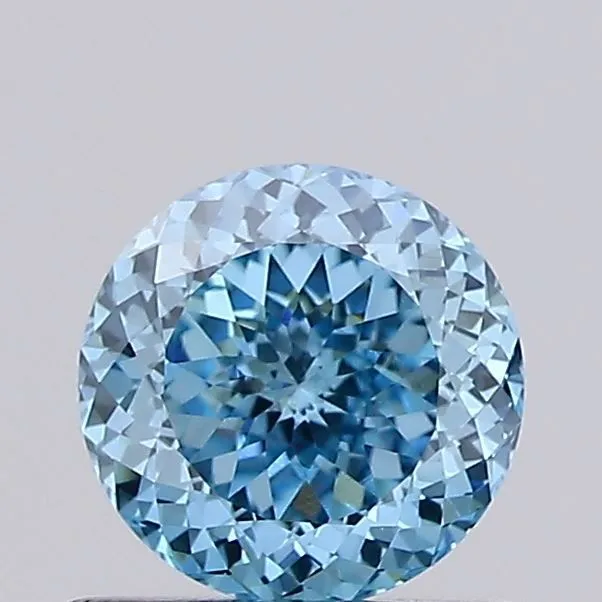 0.80ct ROUND Fancy Vivid Blue VVS2 Coloured Lab diamond