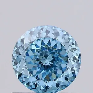 0.8ct ROUND Fancy Vivid Blue VVS2 Coloured Lab diamond