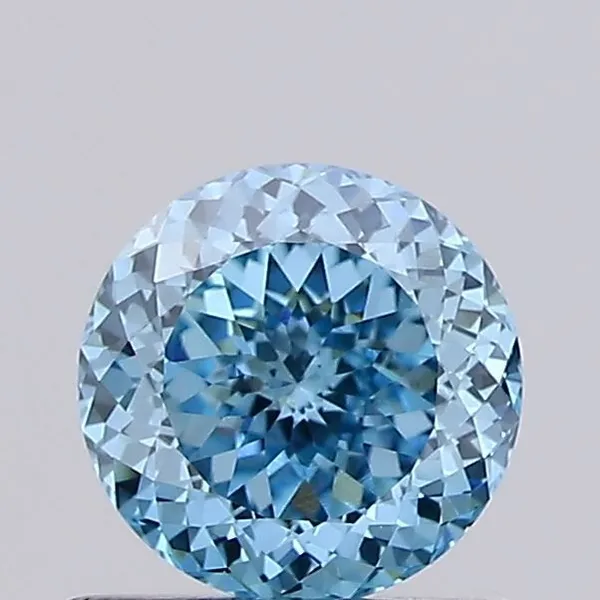 0.8ct ROUND Fancy Vivid Blue VVS2 Coloured Lab diamond