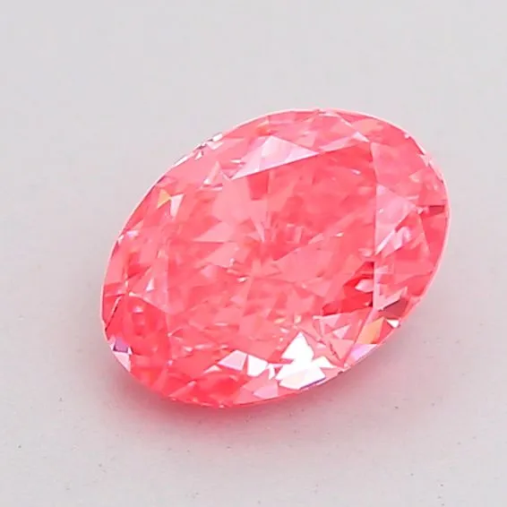 1ct OVAL Fancy Vivid Pink SI1 Coloured Lab diamond