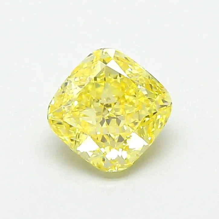 1.28ct CUSHION Fancy Intense Yellow VS1 Coloured Lab diamond