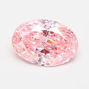0.95ct OVAL Fancy Vivid Pink VVS2 Coloured Lab diamond