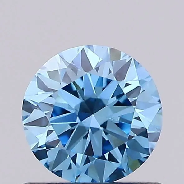 0.57ct ROUND Fancy Vivid Blue VVS2 Coloured Lab diamond