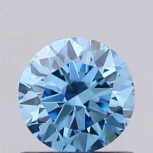 0.57ct ROUND Fancy Vivid Blue VVS2 Coloured Lab diamond