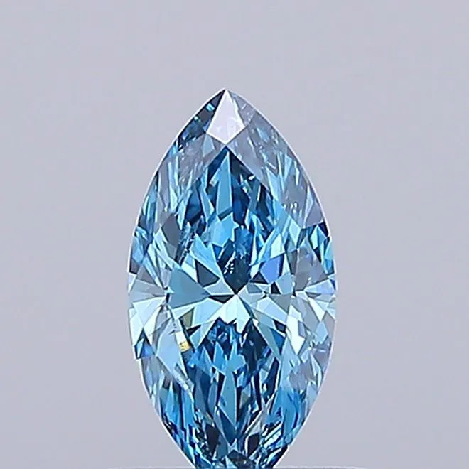 0.72ct MARQUISE Fancy Vivid Blue VS1 Coloured Lab diamond