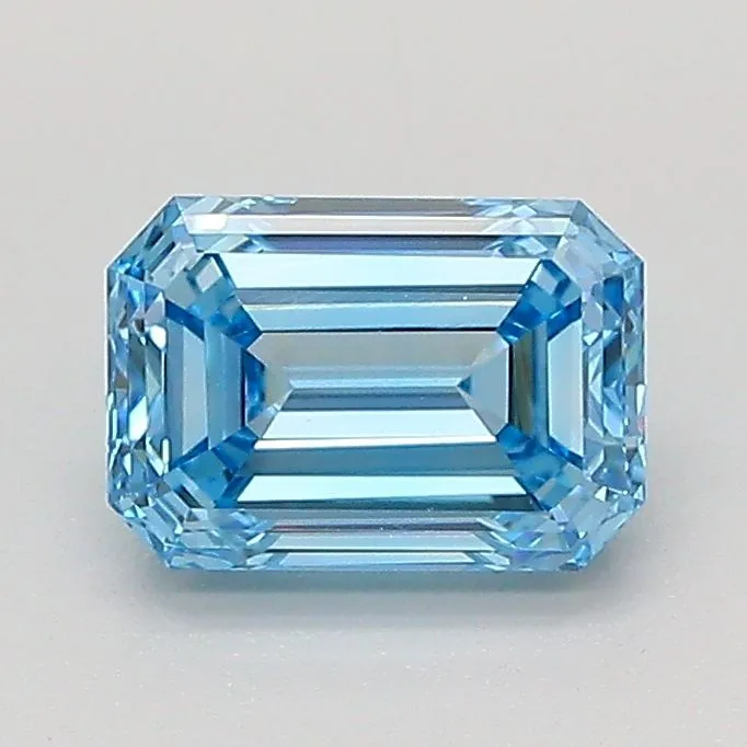 1.07ct EMERALD Fancy Vivid Blue VVS2 Coloured Lab diamond