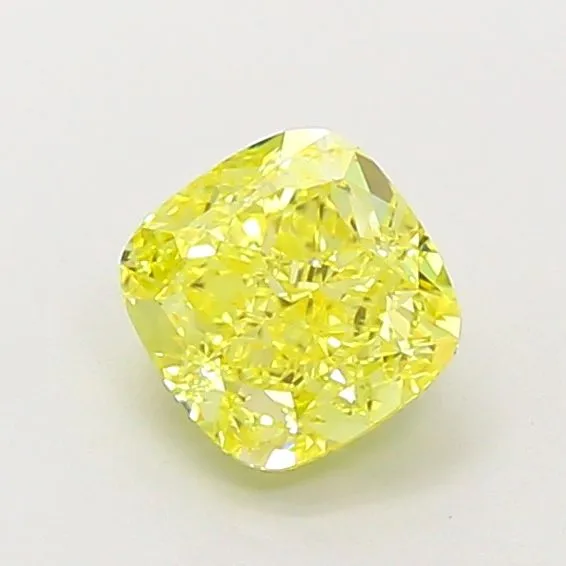 1.09ct CUSHION Fancy Vivid Yellow VVS1 Coloured Lab diamond