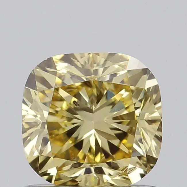 1.02ct CUSHION Fancy Yellow SI2 Coloured Lab diamond
