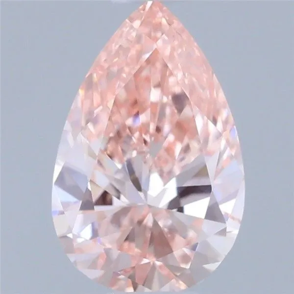 0.57ct PEAR Fancy Vivid Pink VVS2 Coloured Lab diamond