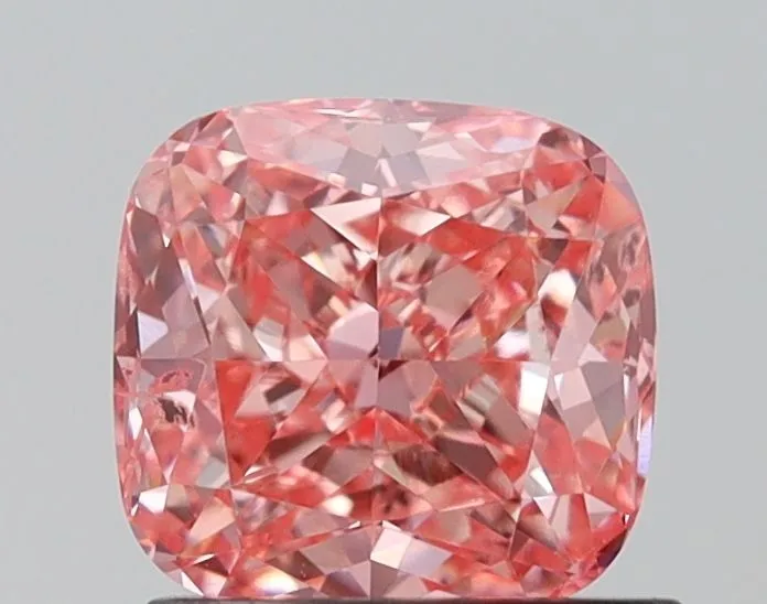 1.03ct CUSHION Fancy Vivid Pink SI2 Coloured Lab diamond