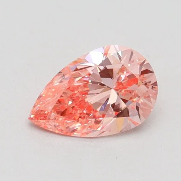 0.55ct PEAR Fancy Intense Pink SI1 Coloured Lab diamond