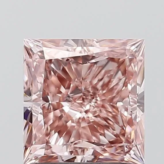 1.45ct PRINCESS Fancy Intense Pink VS2 Coloured Lab diamond