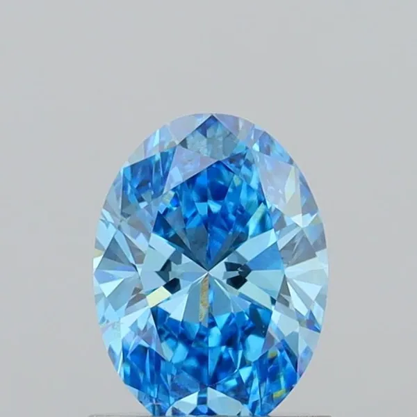 1.02ct OVAL Fancy Vivid Blue VS2 Coloured Lab diamond