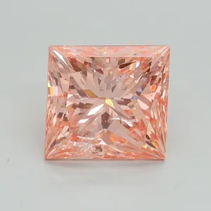 1.58ct PRINCESS Fancy Intense Pink SI2 Coloured Lab diamond