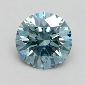 0.92ct ROUND Fancy Vivid Greenish Blue SI1 Coloured Lab diamond