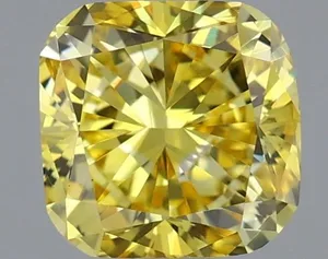 1.06ct CUSHION Fancy Vivid Yellow VS1 Coloured Lab diamond