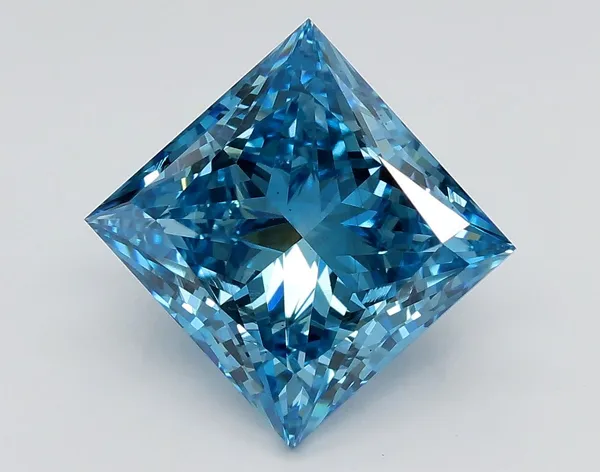 3.03ct PRINCESS Fancy Vivid Blue VS2 Coloured Lab diamond