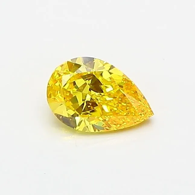 0.43ct PEAR Fancy Vivid Yellow VVS1 Coloured Lab diamond