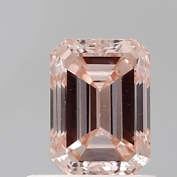 0.88ct EMERALD Fancy Brownish Pink VVS2 Coloured Lab diamond