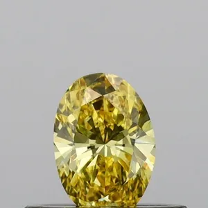0.3ct OVAL Fancy Vivid Yellow VS2 Coloured Lab diamond