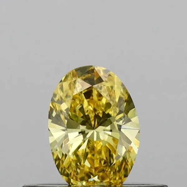 0.3ct OVAL Fancy Vivid Yellow VS2 Coloured Lab diamond