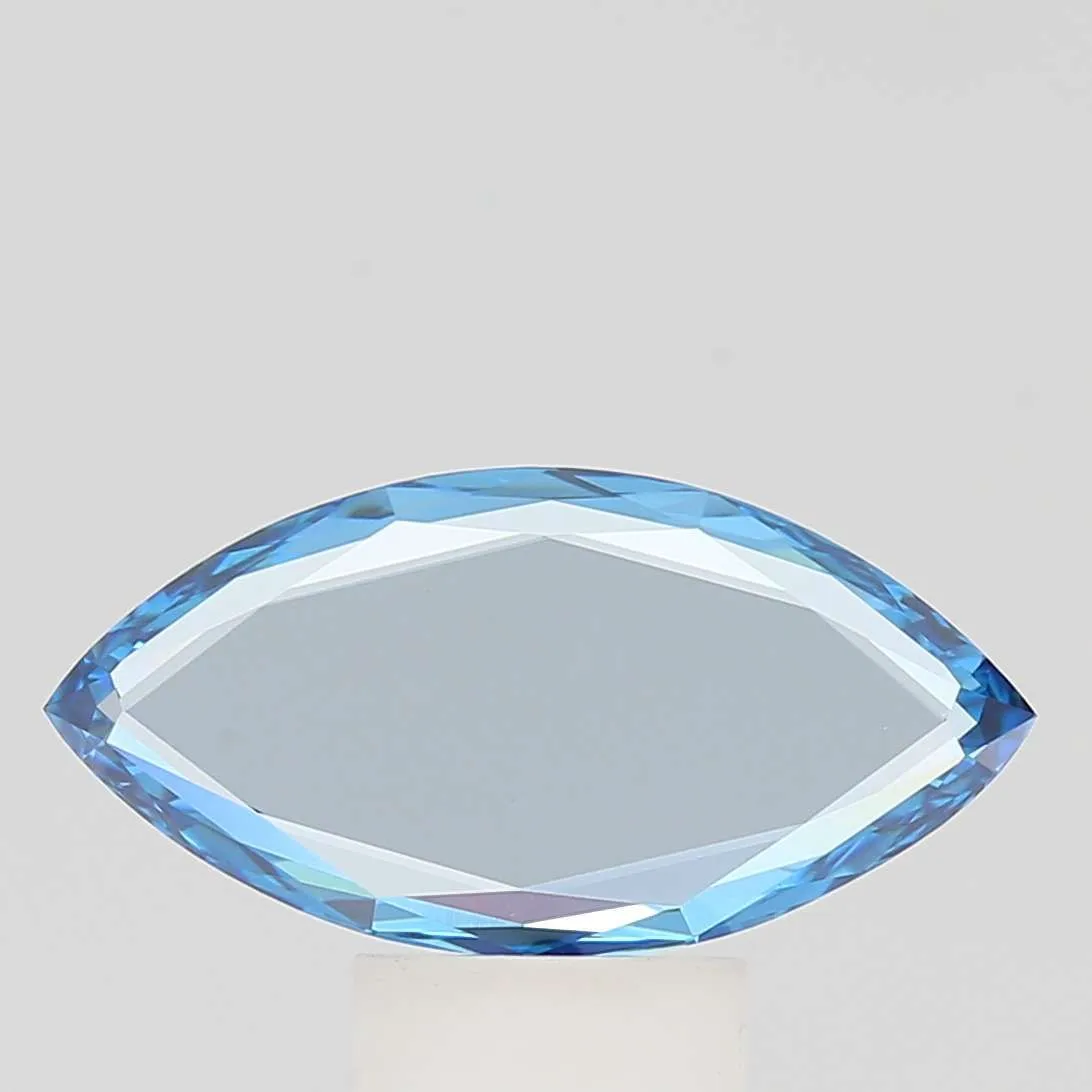 2.18ct MARQUISE Fancy Vivid Blue VVS2 Coloured Lab diamond
