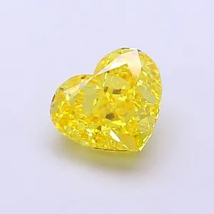 1.03ct HEART Fancy Vivid Yellow VVS2 Coloured Lab diamond