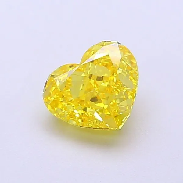 1.03ct HEART Fancy Vivid Yellow VVS2 Coloured Lab diamond