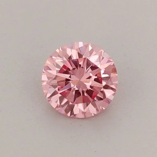 0.4ct ROUND Fancy Vivid Pink VS1 Coloured Lab diamond