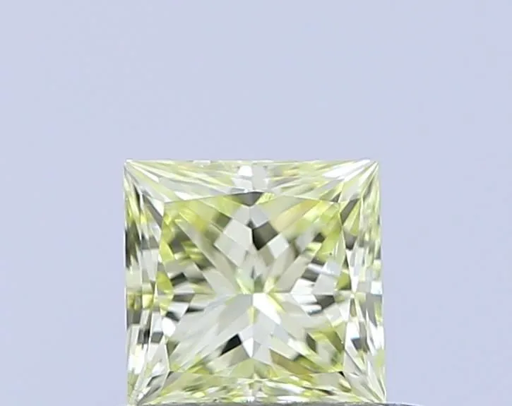 0.50ct PRINCESS Fancy Light Yellow VS2 Coloured Lab diamond