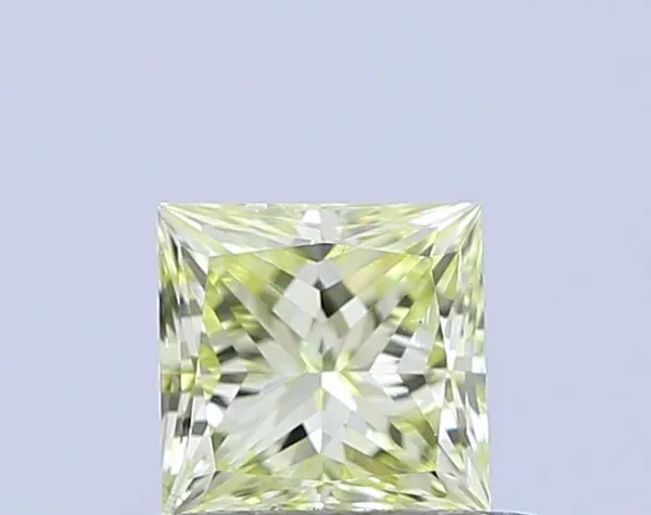 0.5ct PRINCESS Fancy Light Yellow VS2 Coloured Lab diamond