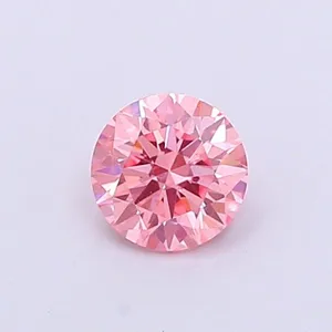 0.36ct ROUND Fancy Vivid Pink VS1 Coloured Lab diamond