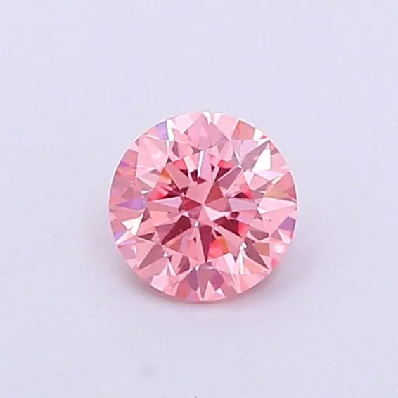 0.36ct ROUND Fancy Vivid Pink VS1 Coloured Lab diamond