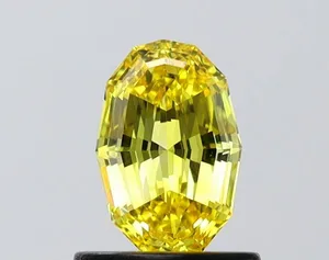 0.74ct OVAL Fancy Vivid Yellow VVS2 Coloured Lab diamond