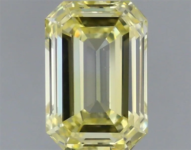 0.71ct EMERALD Fancy Intense Yellow VVS2 Coloured Lab diamond