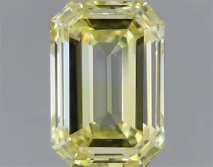 0.71ct EMERALD Fancy Intense Yellow VVS2 Coloured Lab diamond
