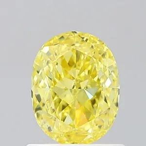 1.01ct OVAL Fancy Vivid Yellow VVS1 Coloured Lab diamond