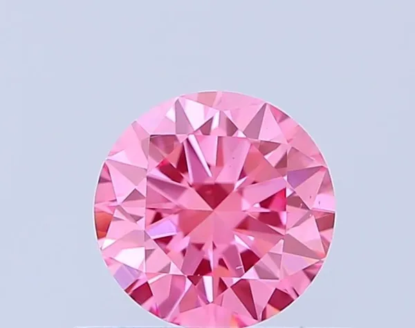 0.5ct ROUND Fancy Vivid Pink VS1 Coloured Lab diamond
