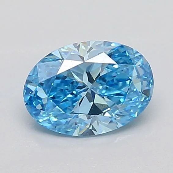 0.72ct OVAL Fancy Vivid Blue VVS2 Coloured Lab diamond