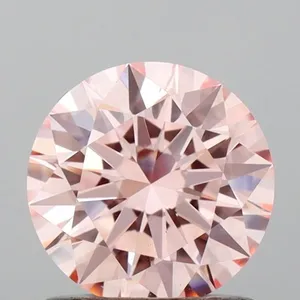 0.92ct ROUND Fancy Intense Pink VS1 Coloured Lab diamond